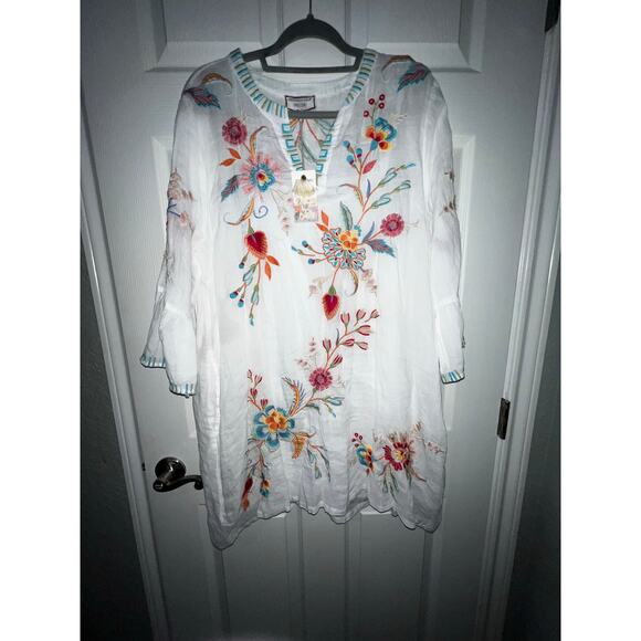 Size large 100% cotton Johnny was midi dress, NWT